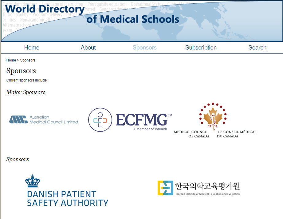 The World Directory of Medical Schools